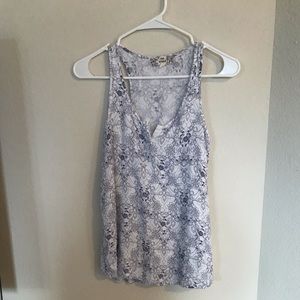 Blue and White Pink Republic Floral Tank Top